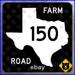 Texas farm to market road 150 Kyle highway marker route sign map 1965 24x24