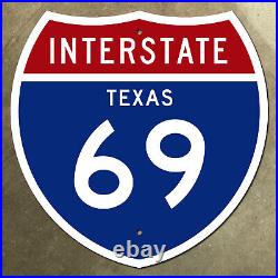 Texas interstate 69 Houston Laredo highway route marker 1957 road sign 12x12