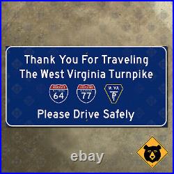 Thank You For Traveling The West Virginia Turnpike sign Charleston Beckley 24x12