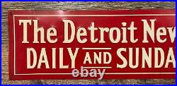 The Detroit News Metal Tin Newspaper Embossed Enamel Sign Free Press Michigan