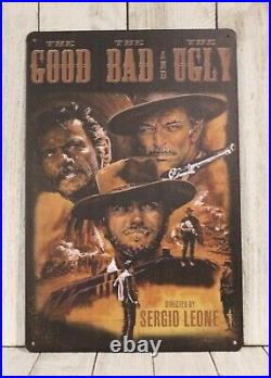 The Good Bad and Ugly Tin Sign Metal Movie Poster Vintage Style Clint Eastwood The Good Bad and Ugly Tin Sign Metal Movie Poster Vintage Style Clint Eastwood