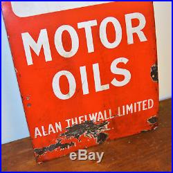 Thelson Motor Oils enamel sign advertising decor mancave garage metal vintage an