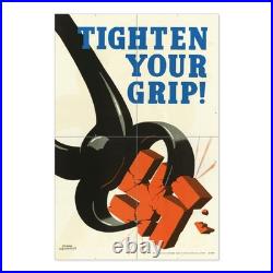 Tighten Your Grip! WWII Propaganda Poster Aluminum Sign