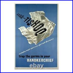 Trap The Germs In Your Handkerchief WWII Propaganda Poster Aluminum Sign