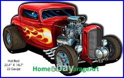 Trixie's Hot Rod Cutout Shape Metal Sign, Vintage Style Garage Art Trixie's Hot Rod Cutout Shape Metal Sign, Vintage Style Garage Art