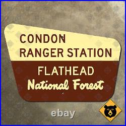 USFS Condon Ranger Flathead National Forest Station boundary highway sign 15x10
