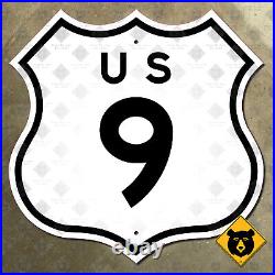 US Route 9 highway marker road sign California-style diecut shield 12x12 1957