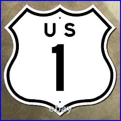 US route 1 Key West Fort Kent highway marker road sign 1961 shield 36x36