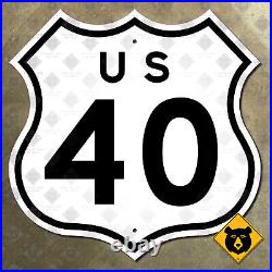 US route 40 highway road sign National Road California diecut shield 12x12 1957