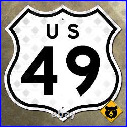 US route 49 highway marker road sign California-style diecut shield 16x16 1957