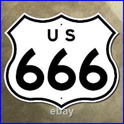 US route 666 Devil's Highway Four Corners marker road sign 1957 13x11