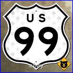 US route 99 highway marker sign California-style diecut shield 12x12 1957