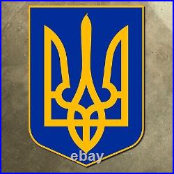 Ukraine trident coat of arms sign emblem shield 17x24 PROCEEDS TO UKRAINE RELIEF
