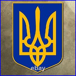 Ukraine trident coat of arms sign emblem shield 25x36 PROCEEDS TO UKRAINE RELIEF