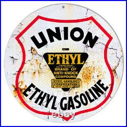 Union Ethyl Gasoline Reproduction Vintage Metal Sign 30x30 Round RVG729-30