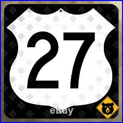 United States US Route 27 highway shield road sign 1961 16x16 Lexington Miami