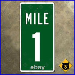 United States mile marker 1 highway road sign driver information 24x12