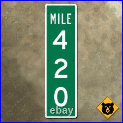 United States mile marker 420 highway road sign 36x10