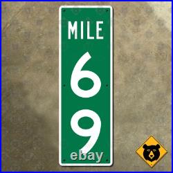 United States mile marker milepost 69 road highway sign 10x30 United States mile marker milepost 69 road highway sign 10x30