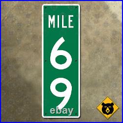 United States mile marker milepost 69 road highway sign 21x7