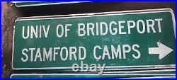 University Bridgeport Stamford Metal Street Road Sign Highway Interstate Signage
