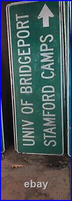 University Bridgeport Stamford Metal Street Road Sign Highway Interstate Signage