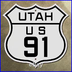 Utah US highway 91 Brigham City route shield 1926 highway marker road sign 12x12