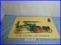 VINTAGE 17x11 in CASE ENGINE THRESHING MACHINE ADV SIGN EMBOSSED TIN METAL -X163