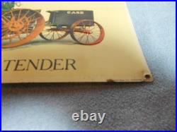 VINTAGE 17x11 in CASE ENGINE THRESHING MACHINE ADV SIGN EMBOSSED TIN METAL -X163