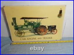 VINTAGE 17x11 in CASE ENGINE THRESHING MACHINE ADV SIGN EMBOSSED TIN METAL -X163