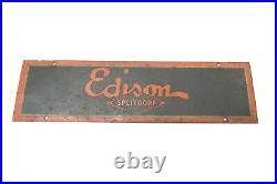 VINTAGE 1920'S-1930'S EDISON SPLITDORF METAL SIGN 11 x 3