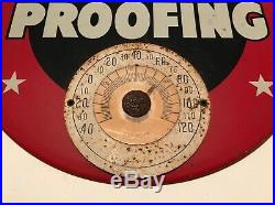 VINTAGE 1950s WYNNS OIL FRICTION PROOFING METAL ADVERTISING SIGN THERMOMETER