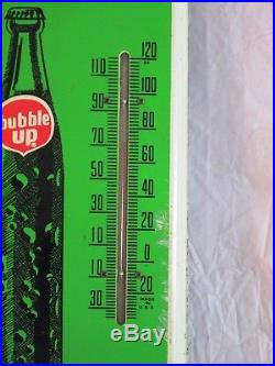 VINTAGE 1960's BUBBLE UP SODA POP GAS STATION 16 METAL THERMOMETER SIGN- ORIG