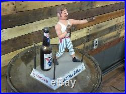 VINTAGE 50s PBR Pabst beer sign metal statue boxer John Sullivan BAR DISPLAY