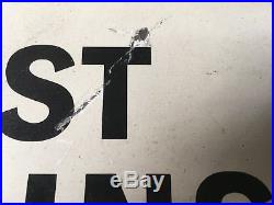 VINTAGE 7 Up SIGN FIRST AGAINST THIRST EMBOSSED METAL STOUT SIGN CO 12x30