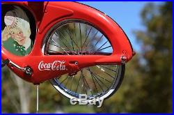 VINTAGE 90's COCA COLA SODA SPRITE BOY PAPER BOY METAL BICYCLE SIGN MINT BOX