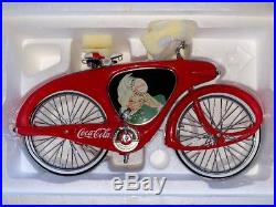 VINTAGE 90's COCA COLA SODA SPRITE BOY PAPER BOY METAL BICYCLE SIGN MINT BOX