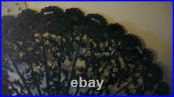 VINTAGE BURWOOD FAN WALL HANGING DECOR, 43 x 26.5, BLACK SILVER WASH