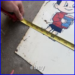 VINTAGE CHILLY WILLEE Metal Sign Double Sided 15x28 Cherry Grape