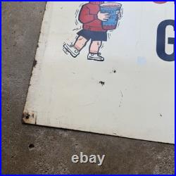 VINTAGE CHILLY WILLEE Metal Sign Double Sided 15x28 Cherry Grape