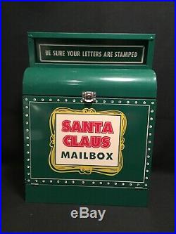 VINTAGE CHRISTMAS Santa Claus Mail Box Indiana Advertising Metal Corp Gas Oil