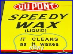 VINTAGE DUPONT SPEEDY WAX CAN With BLACK AMERICANA BOY 12 METAL GASOLINE OIL SIGN