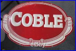 VINTAGE EMBOSSED COBLE MILK AND DAIRY FARMS METAL ADVERTISING SIGN Lexington NC