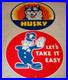 VINTAGE_FORD_POLICE_HUSKY_GASOLINE_With_DOG_11_3_4_PORCELAIN_METAL_SIGN_LOT_OF_2_01_jbvr