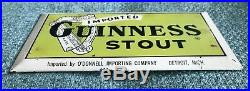 VINTAGE GUINNESS STOUT Metal Sign O'DONNELL IMPORTING DETROIT Beer Bar Michigan