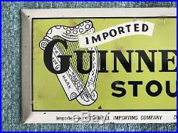 VINTAGE GUINNESS STOUT Metal Sign O'DONNELL IMPORTING DETROIT Beer Bar Michigan