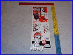 VINTAGE HARLEY DAVIDSON MOTORCYCLES WOMAN With LG OIL CANS 15 METAL GASOLINE SIGN