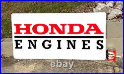 VINTAGE HONDA ENGINES X-LARGE METAL DEALER SIGN (48x24) NOS/NEW OLD STOCK
