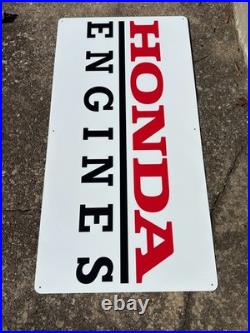 VINTAGE HONDA ENGINES X-LARGE METAL DEALER SIGN (48x24) NOS/NEW OLD STOCK