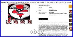 VINTAGE INDEPENDENT OIL & RED HAT GASOLINE With BIRD 11 1/4 PORCELAIN METAL SIGN